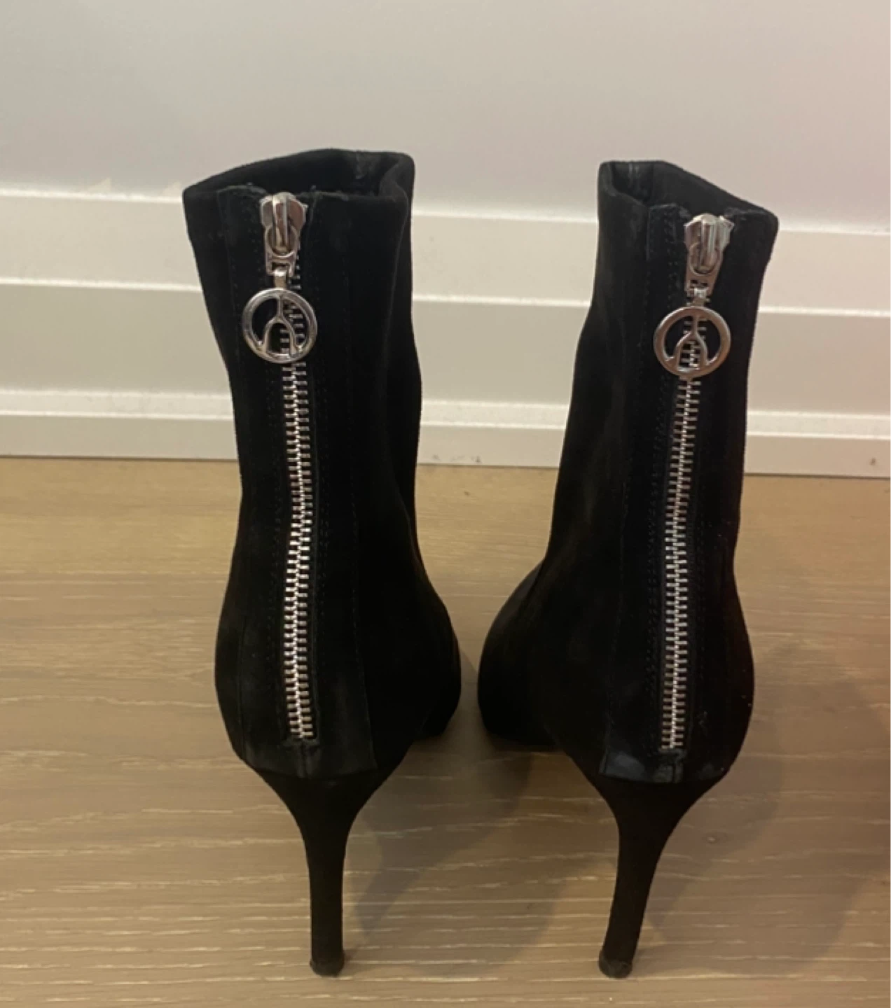 Black Stretch Suede Ankle Boots – Size 8 - photo 5