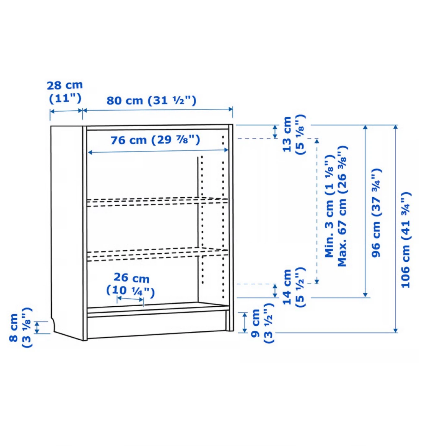 IKEA Billy white 3 shelf bookcase - photo 4