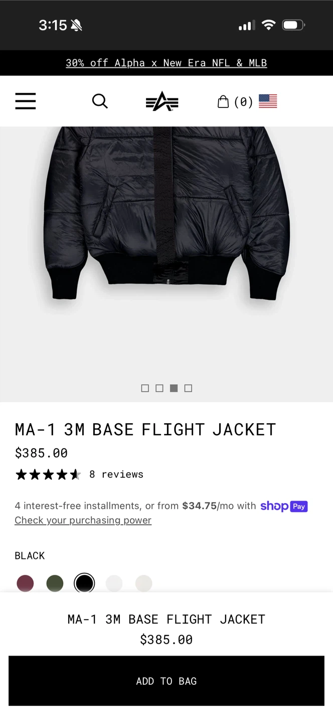 Alpha Industries MA-1 3M Base Flight Jacket - photo 4