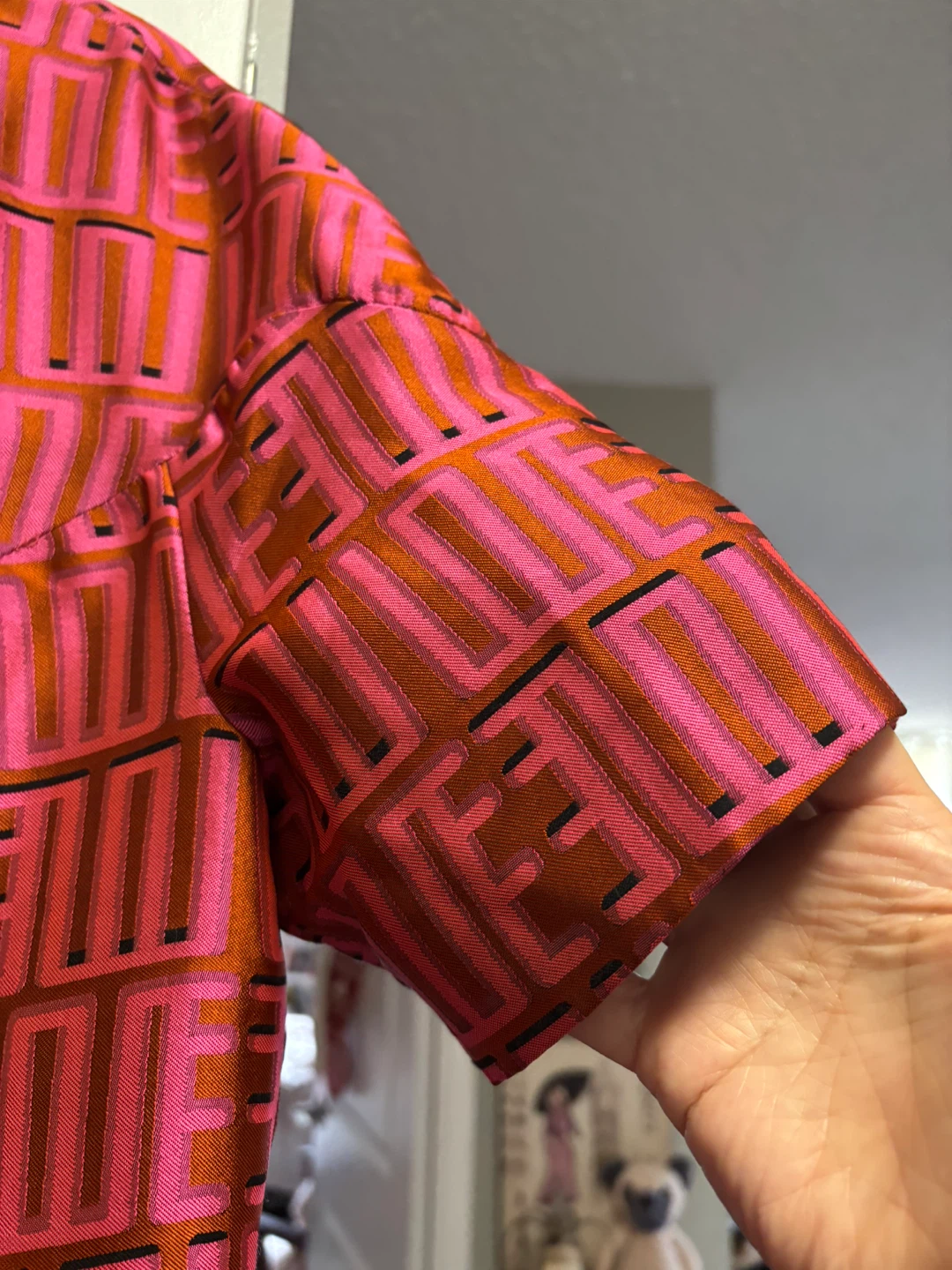 KENZO Paris Women's Pink Geometric Print Sheath Dress Size 44 - photo 4
