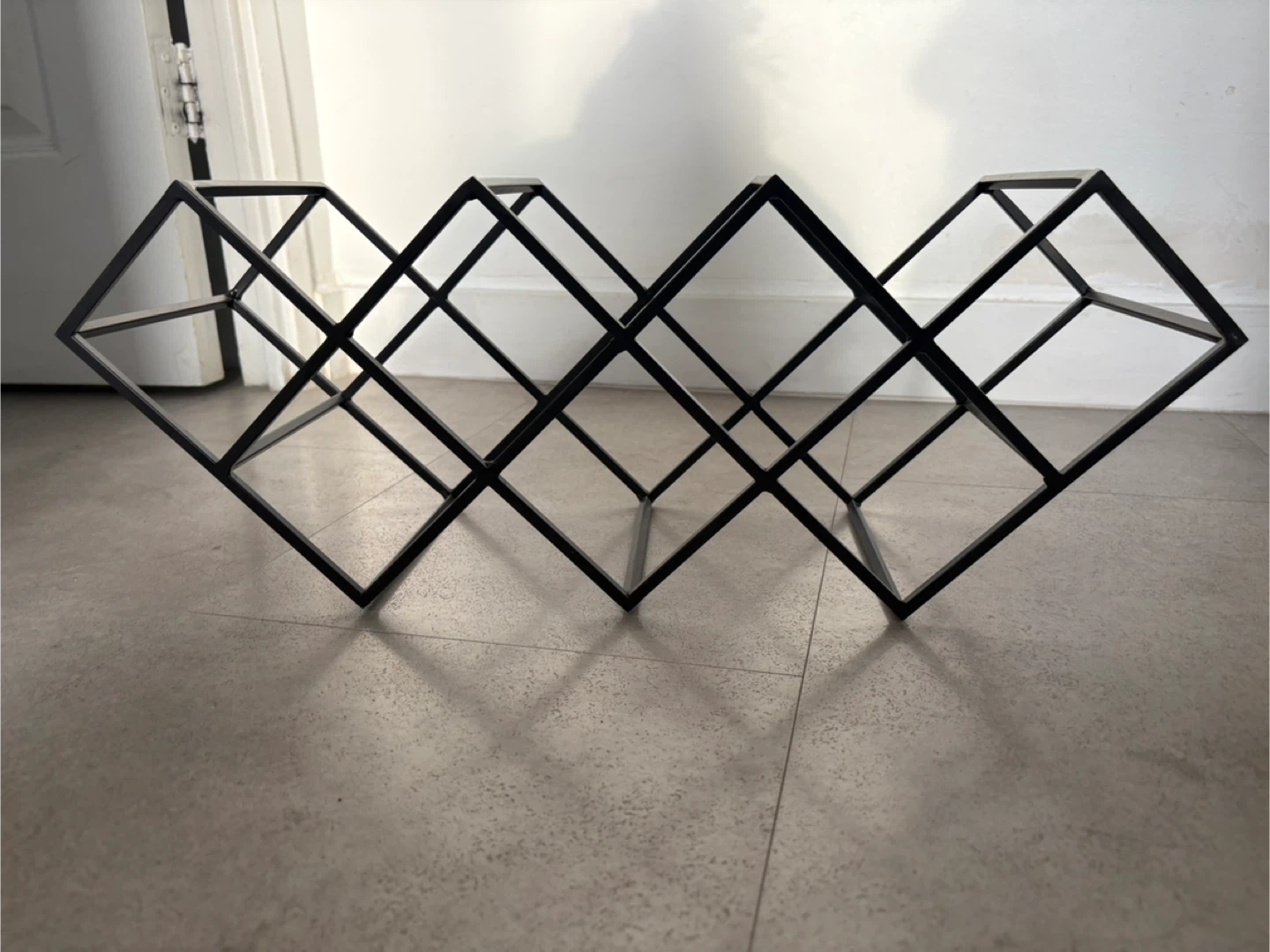 BN Modern Black Geometric Wine Rack - photo 2