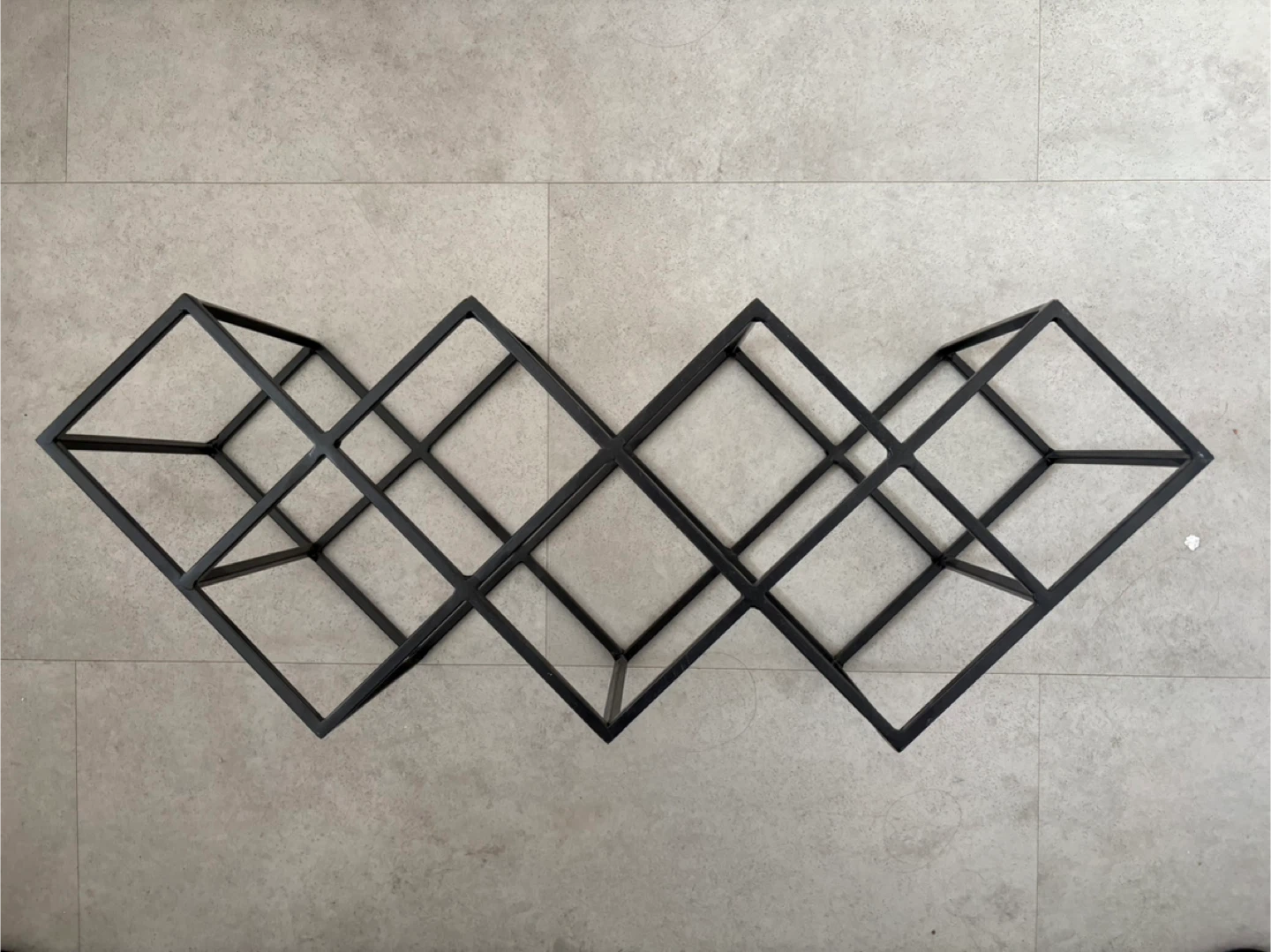 BN Modern Black Geometric Wine Rack