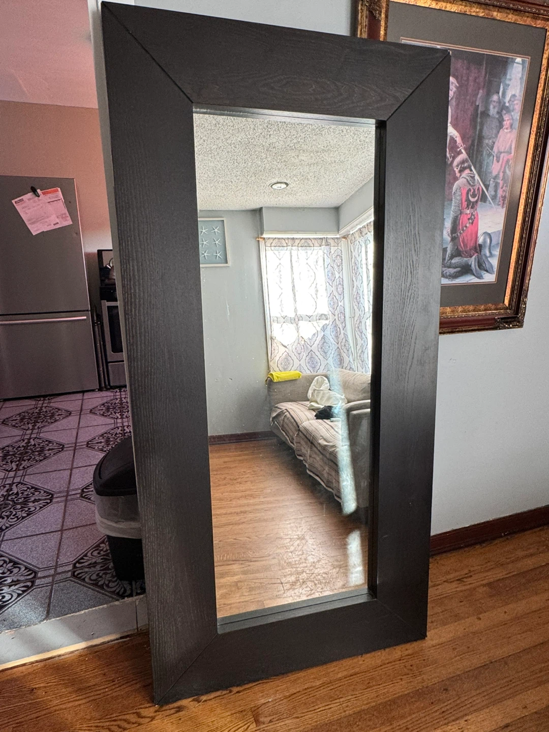 Dark Wood Framed Full Length Mirror