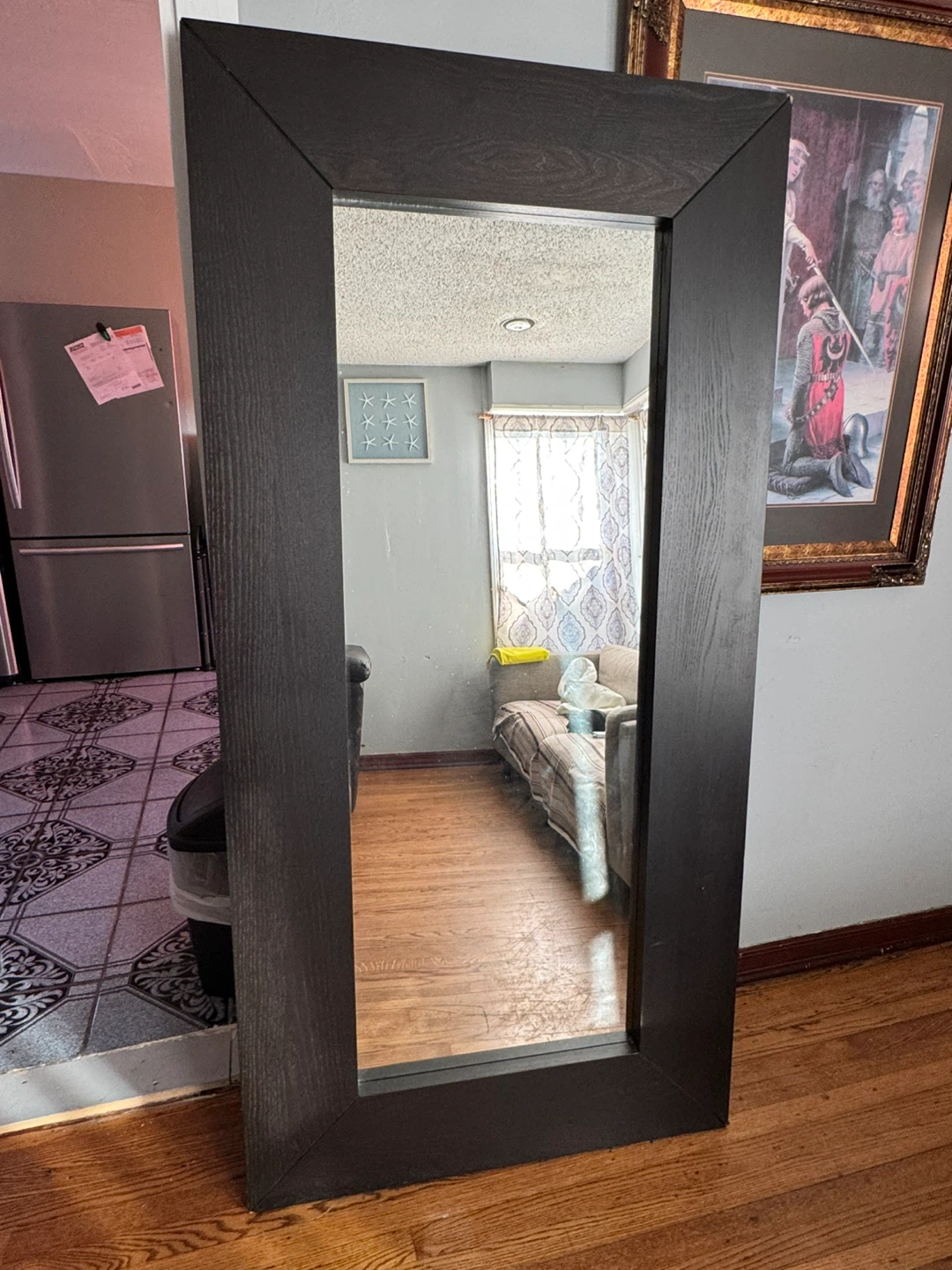 Dark Wood Framed Full Length Mirror - photo 2