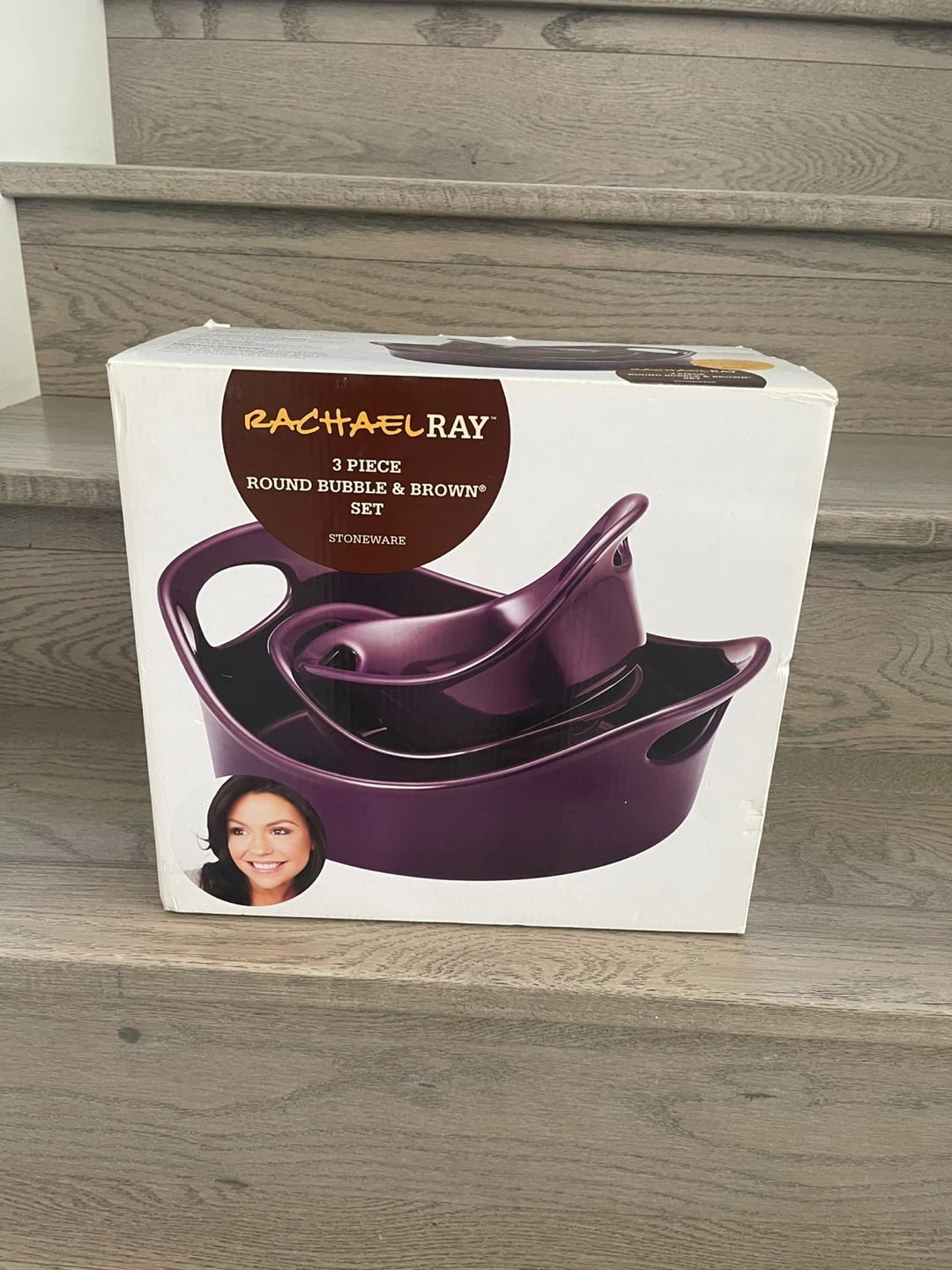 Rachael Ray 3 Piece Round Bubble & Brown Set