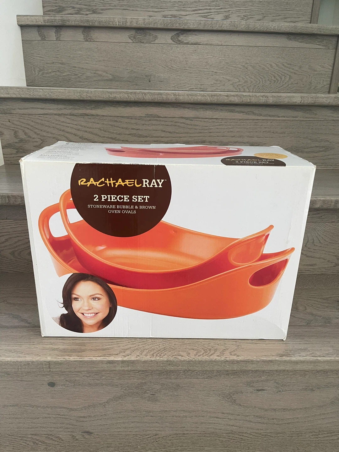 Rachael Ray 2 Piece Stoneware Bubble & Brown Oven Ovals Set