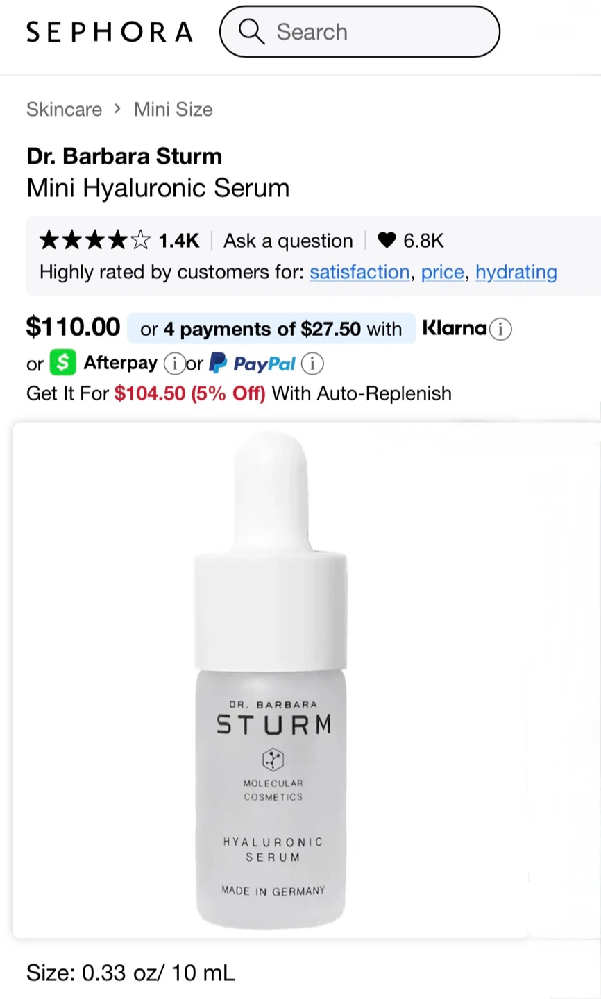 ⭐️Dr. Barbara Sturm Hyaluronic Serum - 10 mL / 0.33 fl oz - photo 2