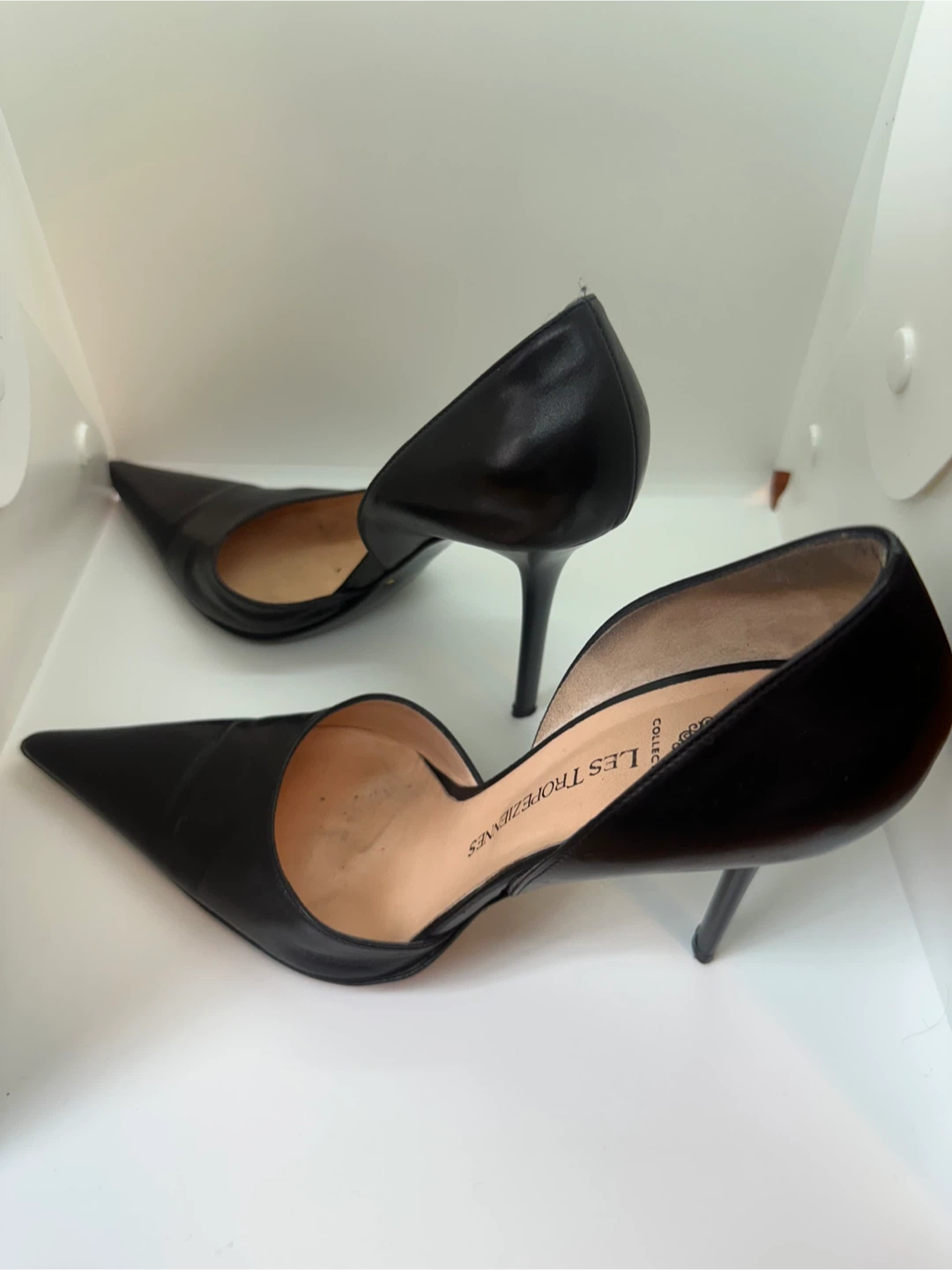 Les Tropeziennes Black Leather D'Orsay Heels - photo 2