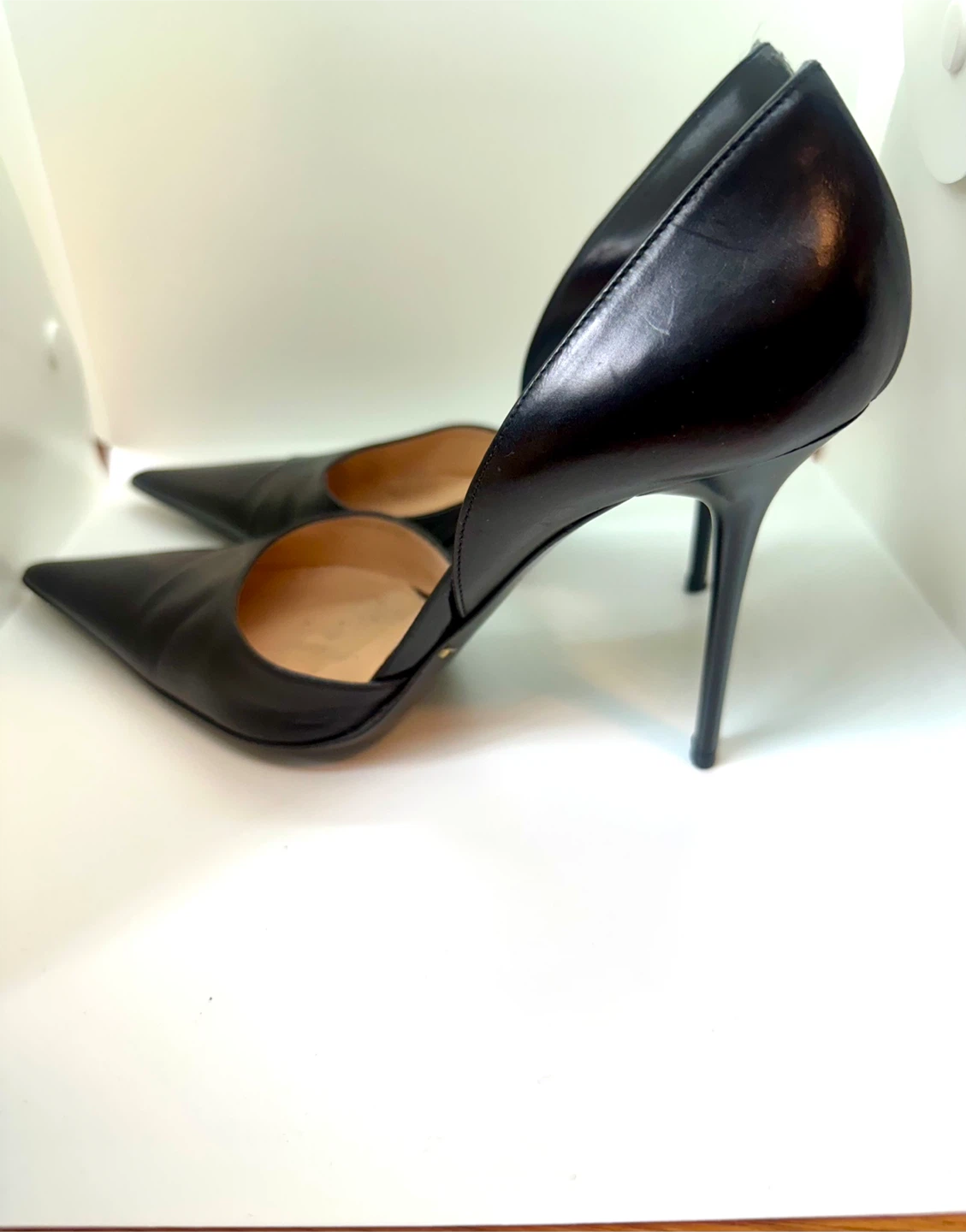 Les Tropeziennes Black Leather D'Orsay Heels