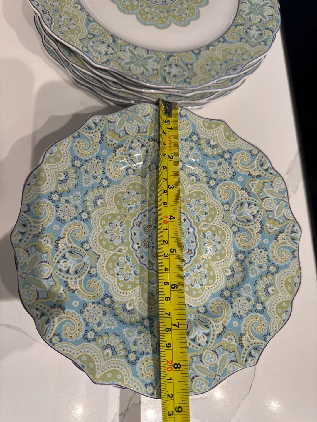 Set of 7 Decorative Dinner and 7 Dessert plates - photo 2