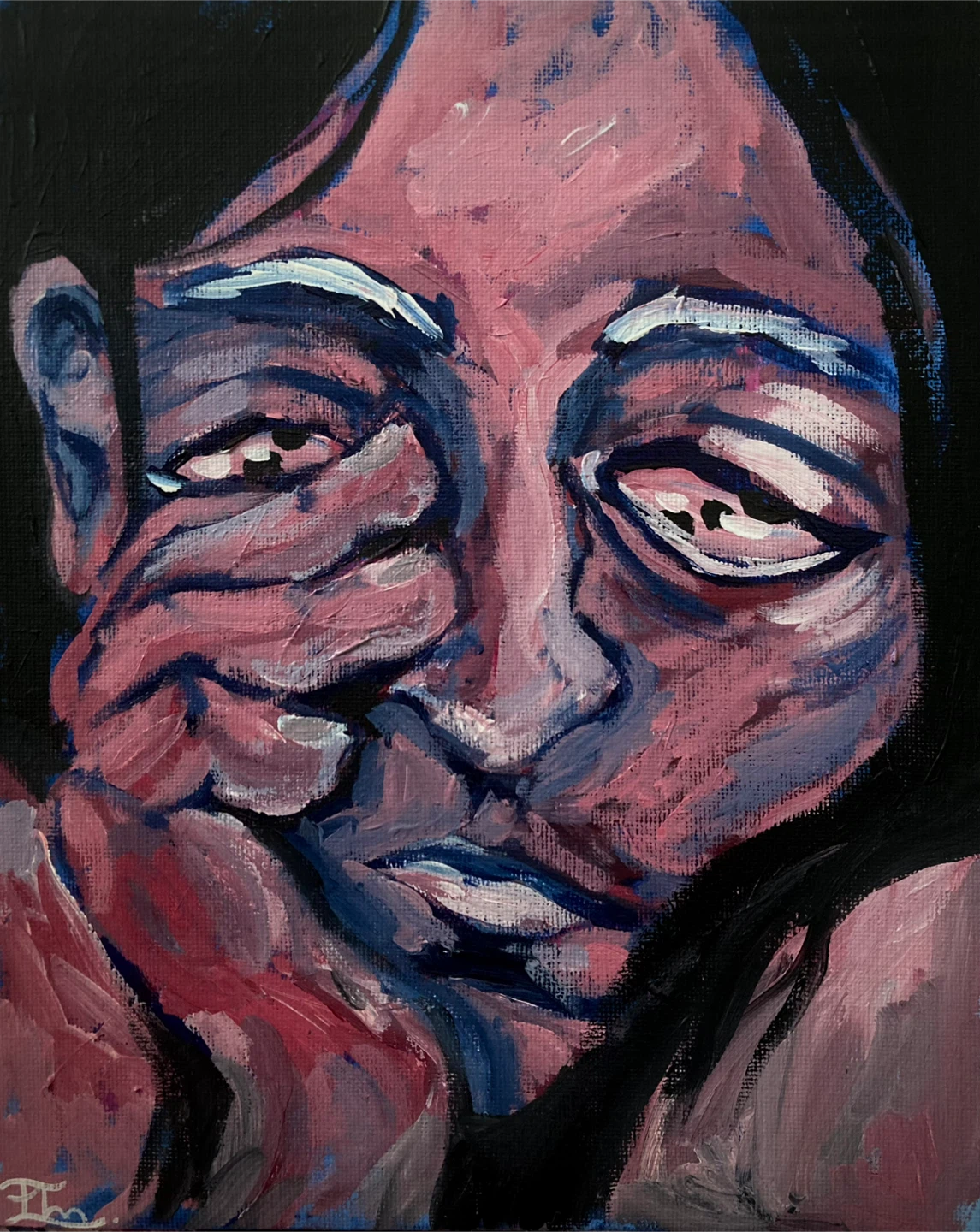 Original Acrylic Painting - Expressive Portrait