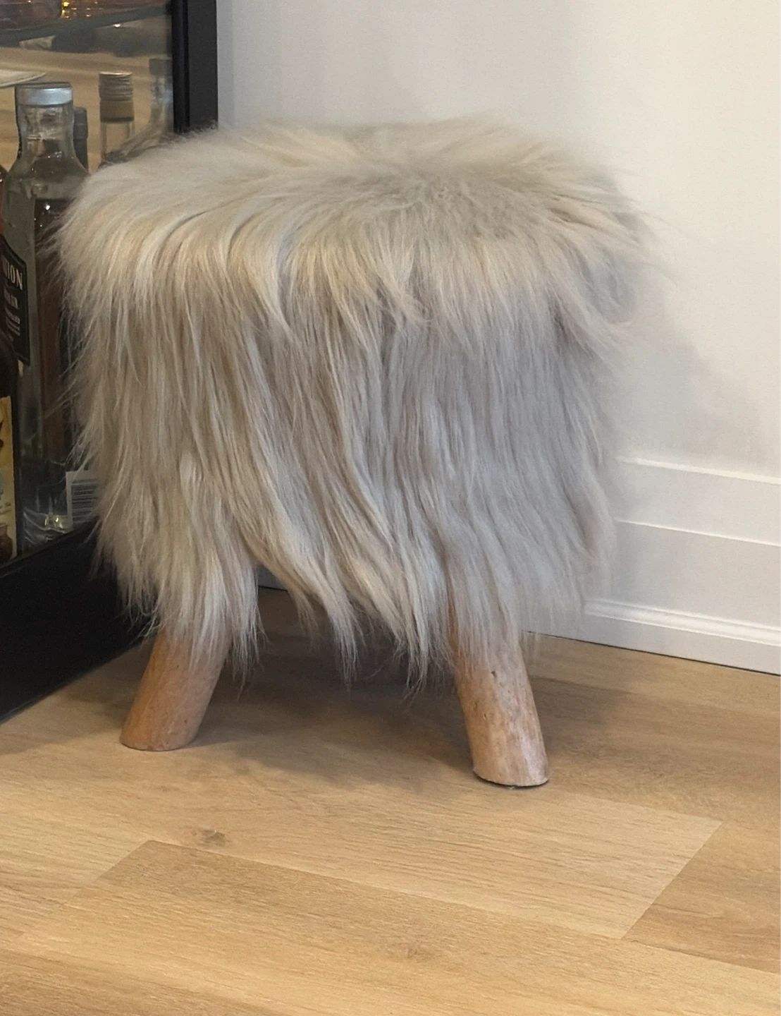 Structube Fuzzy furry ottoman/stool - photo 2