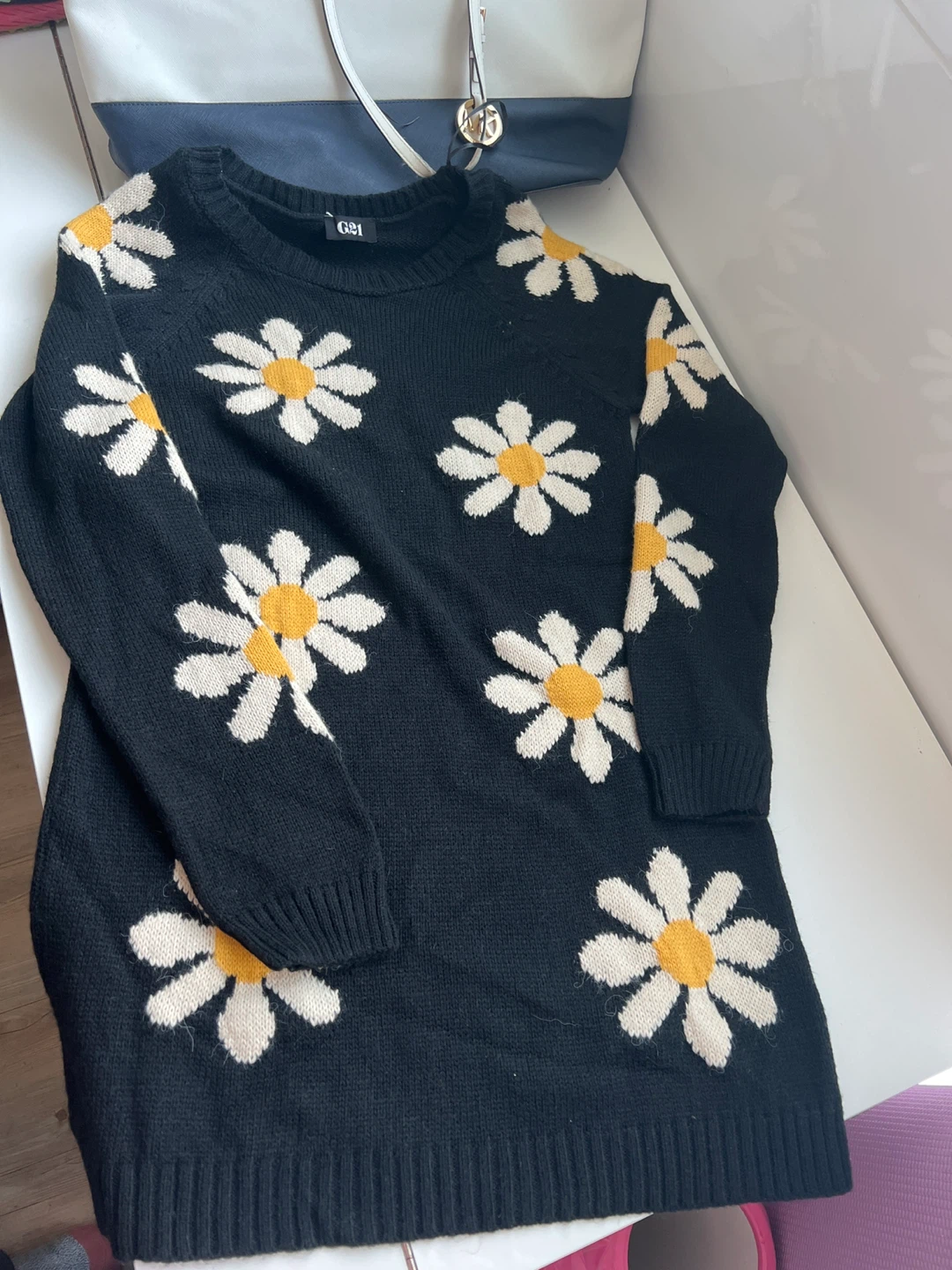 Daisy Print Sweater Dress
