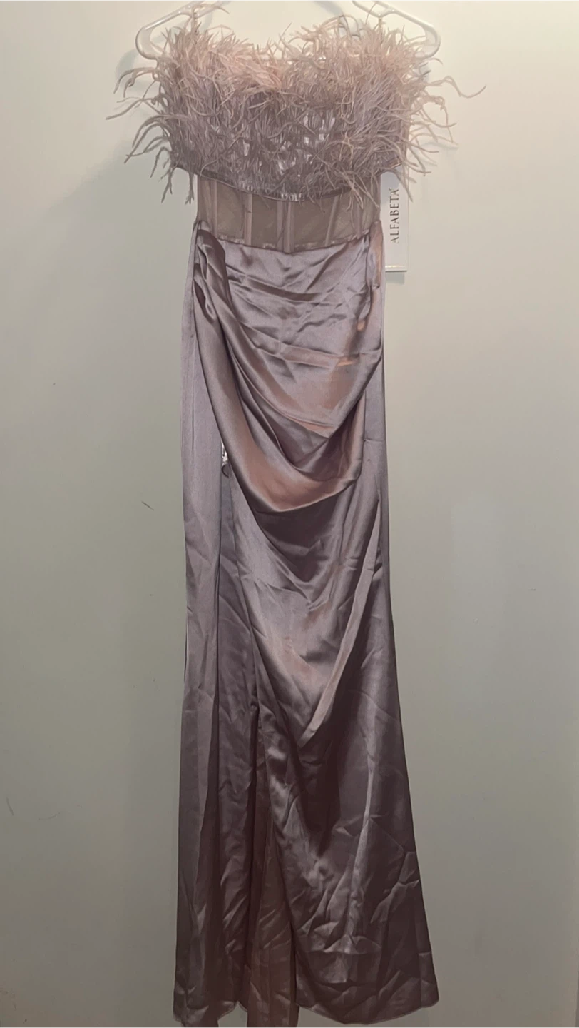 NEW Alfabeta Womens Off-Shoulder Long Dress,Sz 4, Light Pink - photo 5