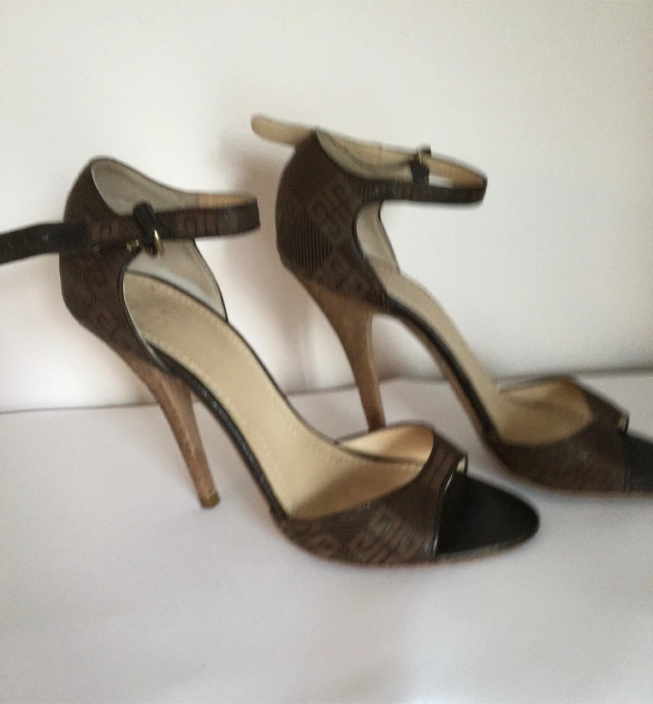 Givenchy Brown Monogram Ankle Strap Heels - photo 4