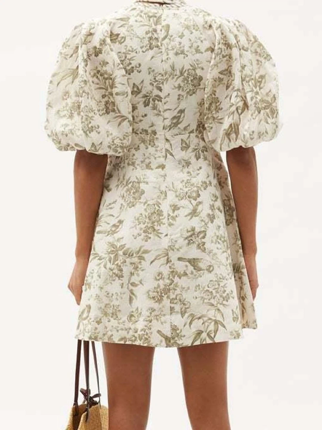ZIMMERMANN Linen Day Midi Dress In Olive Toile Print - photo 5