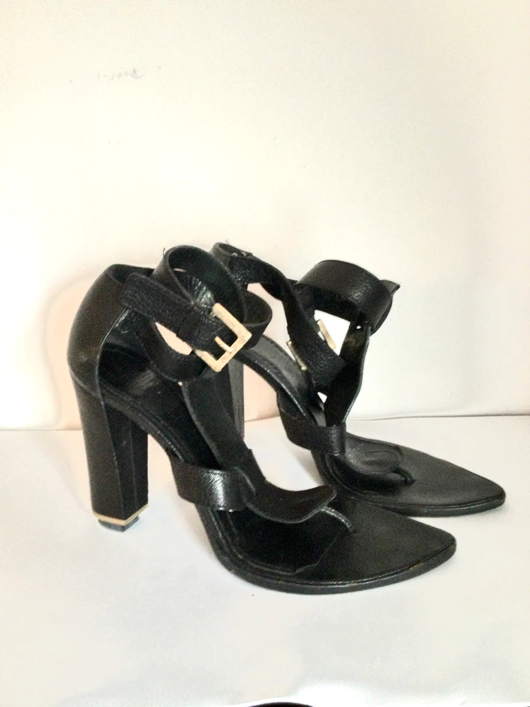 Black Leather Heeled Sandals - photo 3