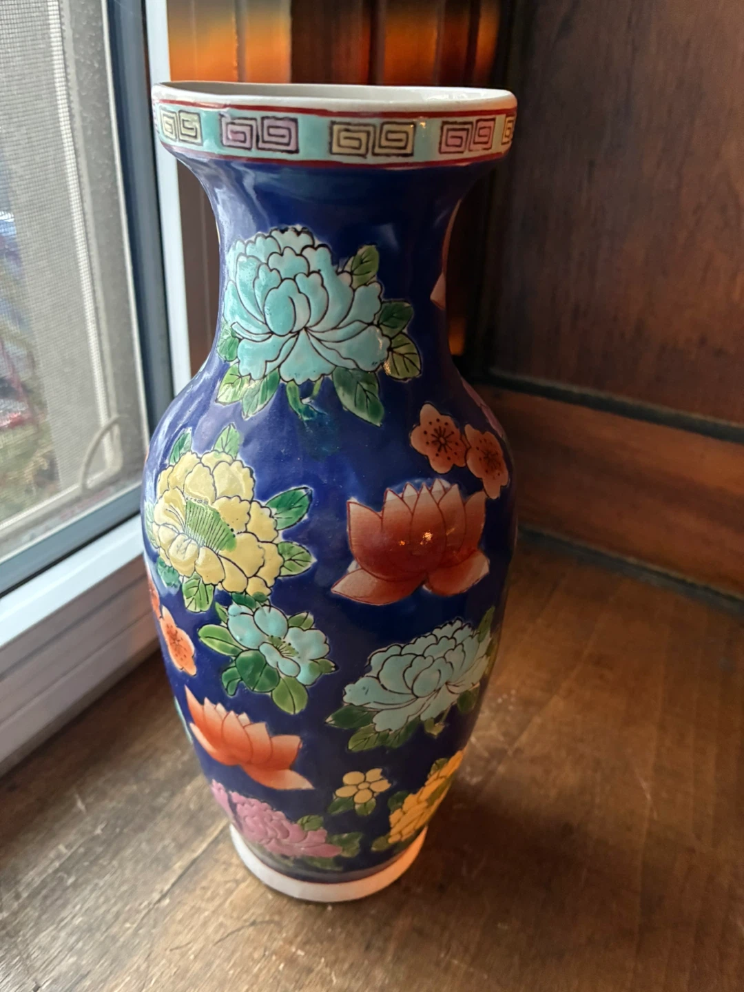 $10 Vintage Chinese Porcelain Floral Vase Hand Painted Art China - photo 4