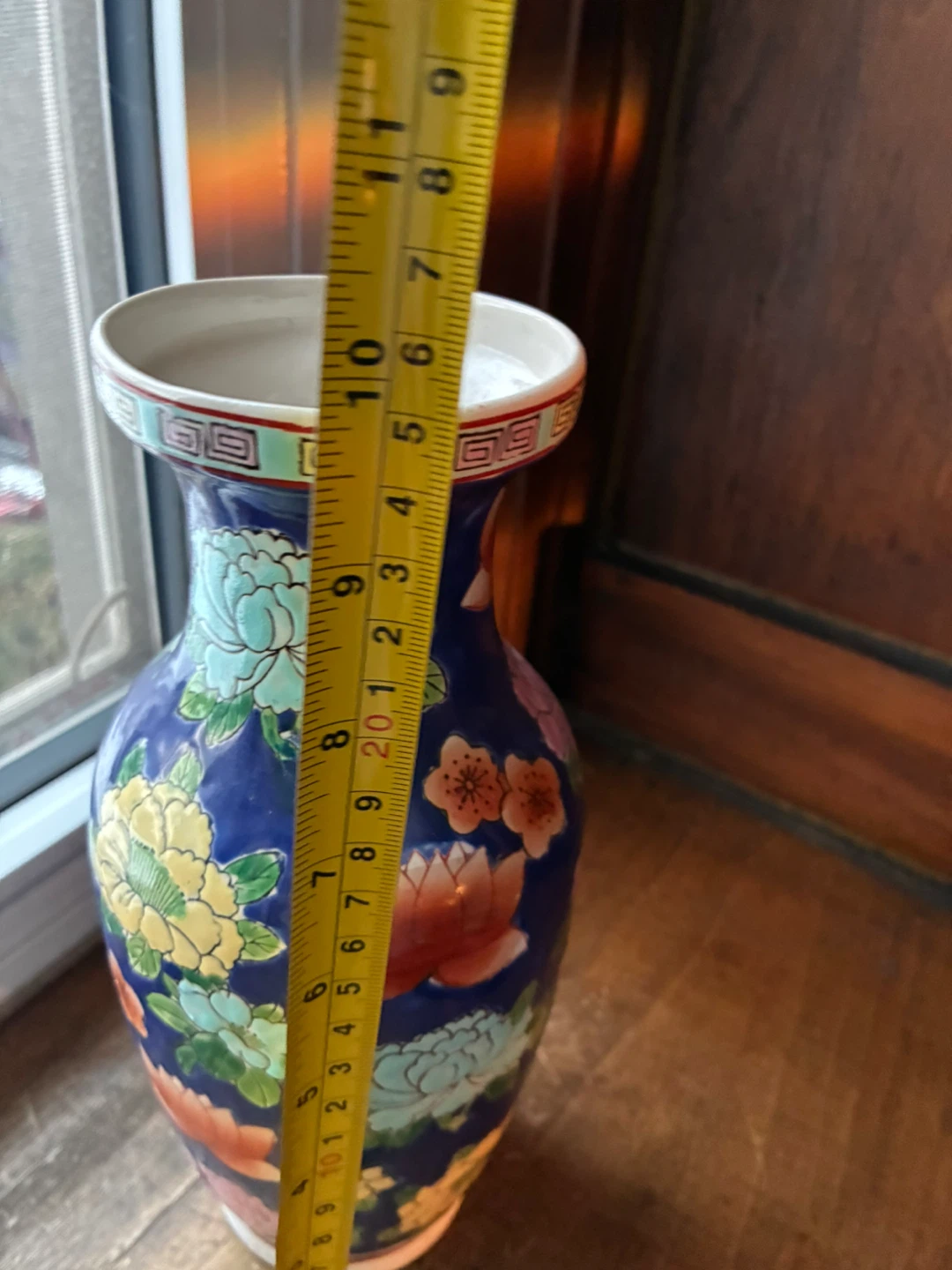 $10 Vintage Chinese Porcelain Floral Vase Hand Painted Art China - photo 3