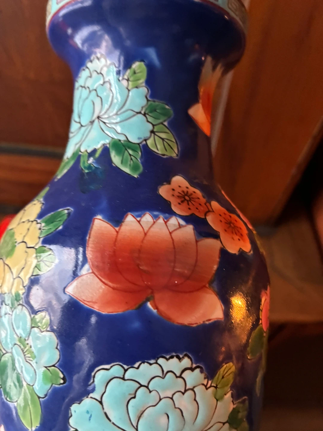 $10 Vintage Chinese Porcelain Floral Vase Hand Painted Art China - photo 5