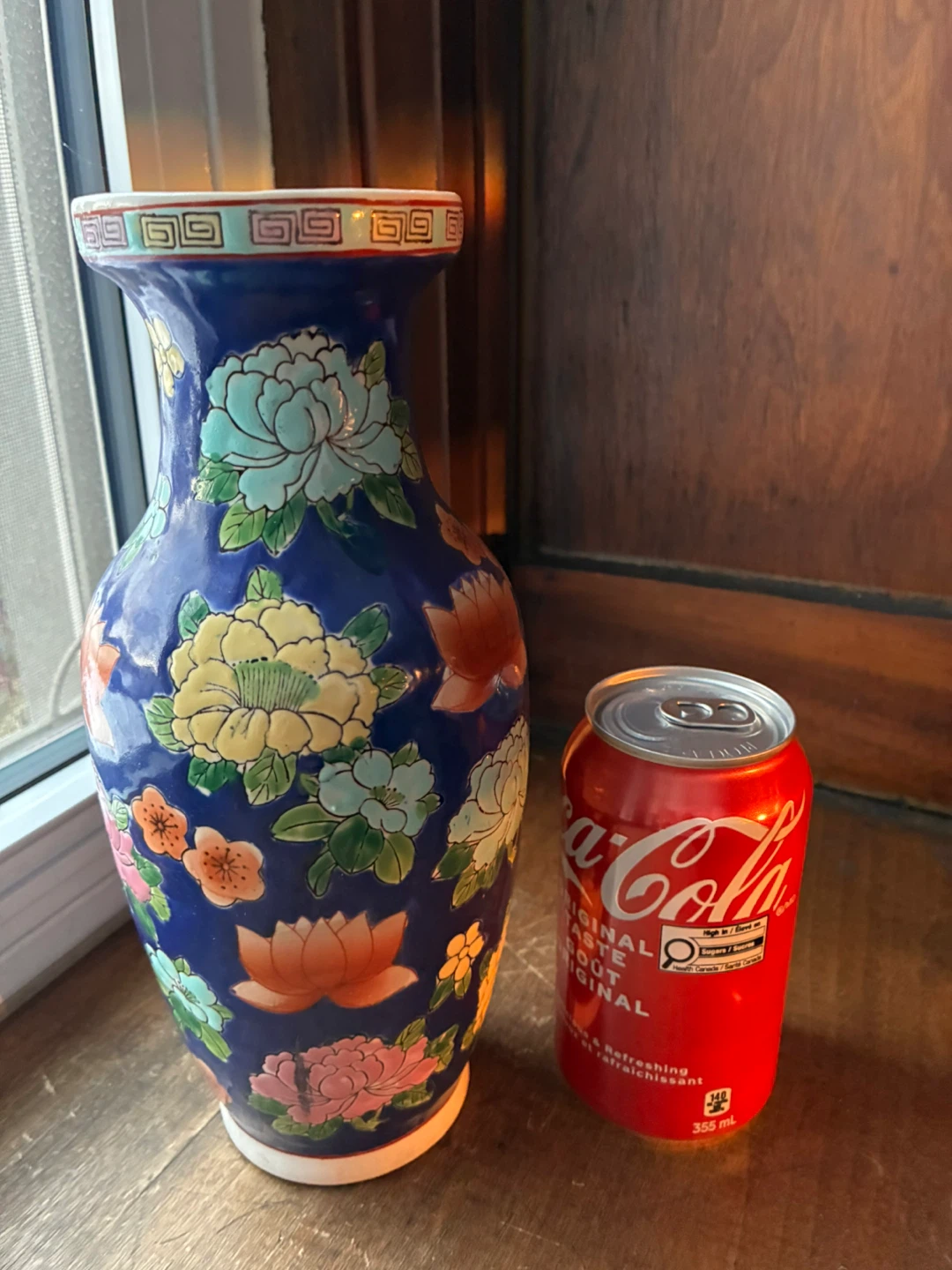 $10 Vintage Chinese Porcelain Floral Vase Hand Painted Art China - photo 2