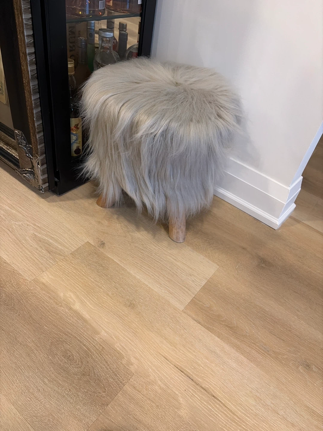 Structube Fuzzy furry ottoman/stool