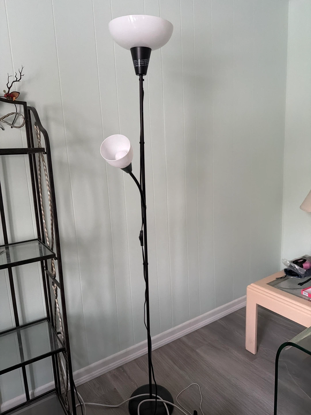 IKEA Black Floor Lamp with Reading Light