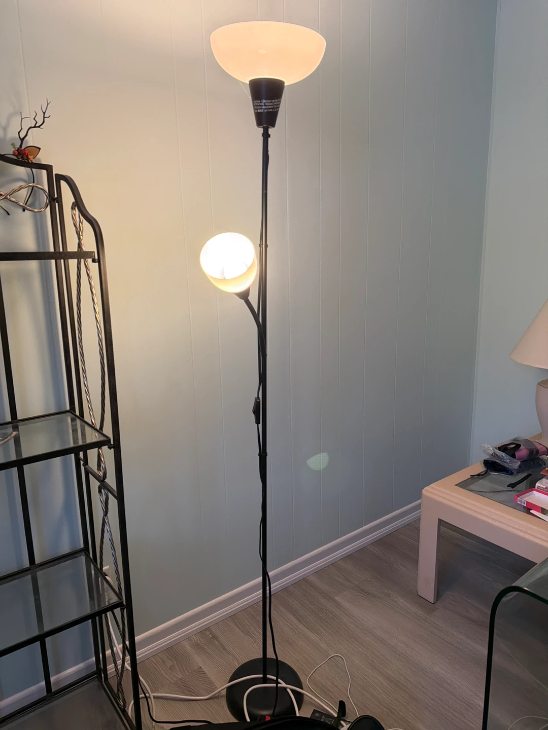IKEA Black Floor Lamp with Reading Light - photo 2