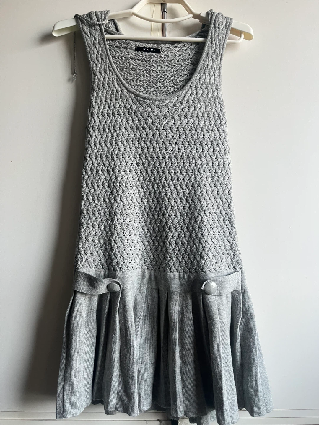 INGNI Grey Knitted Hooded Dress
