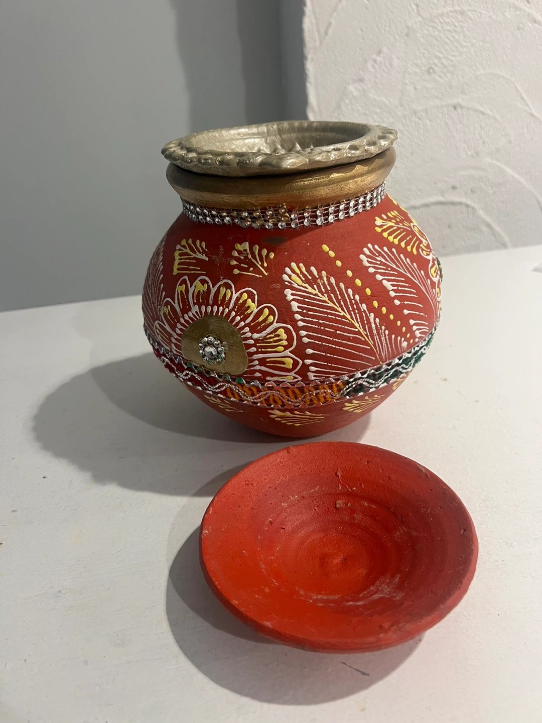 Large Kalash with the saucer & diya for wedding and puja - photo 2
