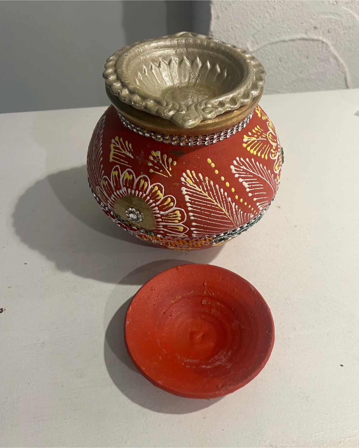 Large Kalash with the saucer & diya for wedding and puja