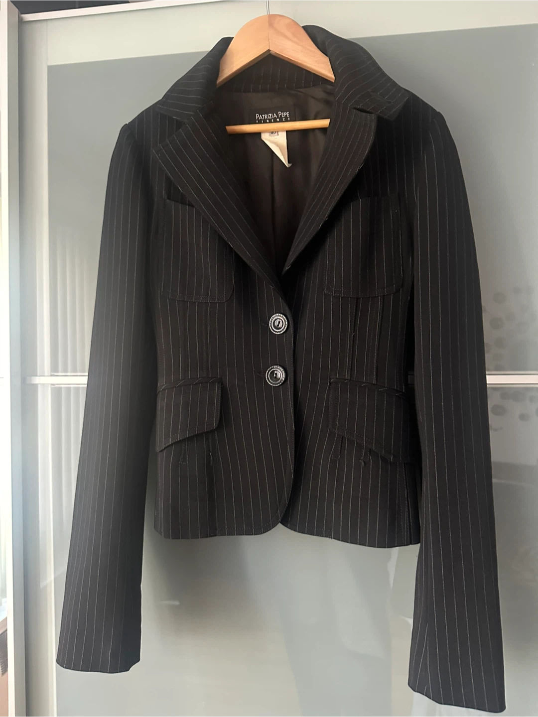 PATRIZIA PEPE Pinstripe Suit Jacket and Skirt Set - photo 3