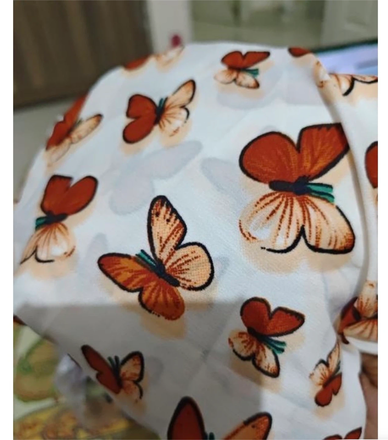 White Butterfly Print Smocked Sundress - photo 2