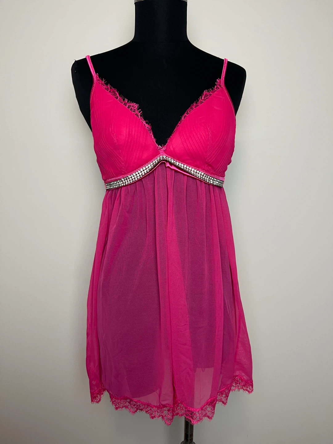 Victoria's Secret Pink Babydoll Chemise Lingerie Size 34B