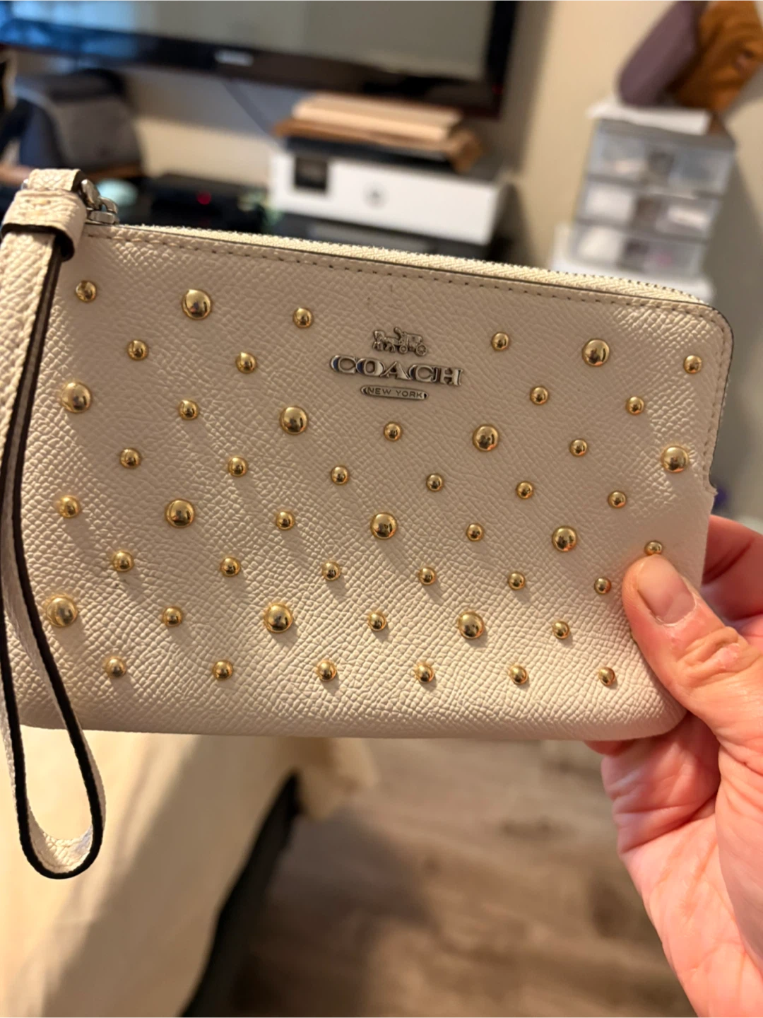 Coach Studded Wristlet Clutch - Off White - photo 2