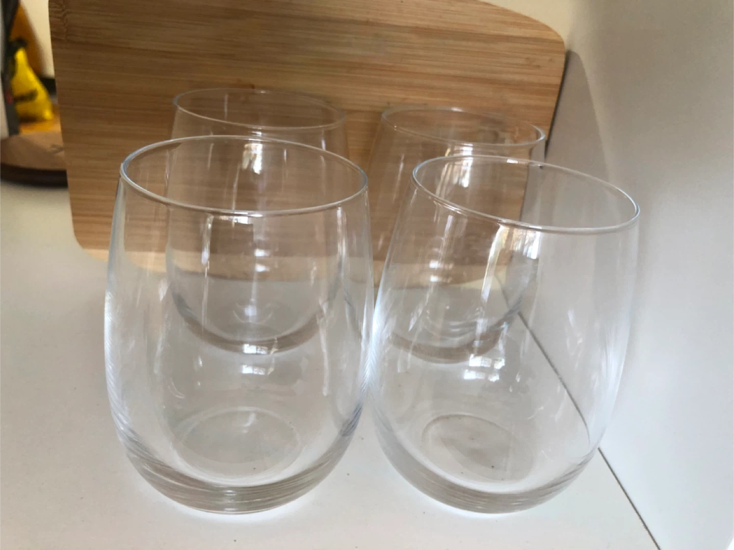 Set of 6 Clear Stemless Wine Glasses