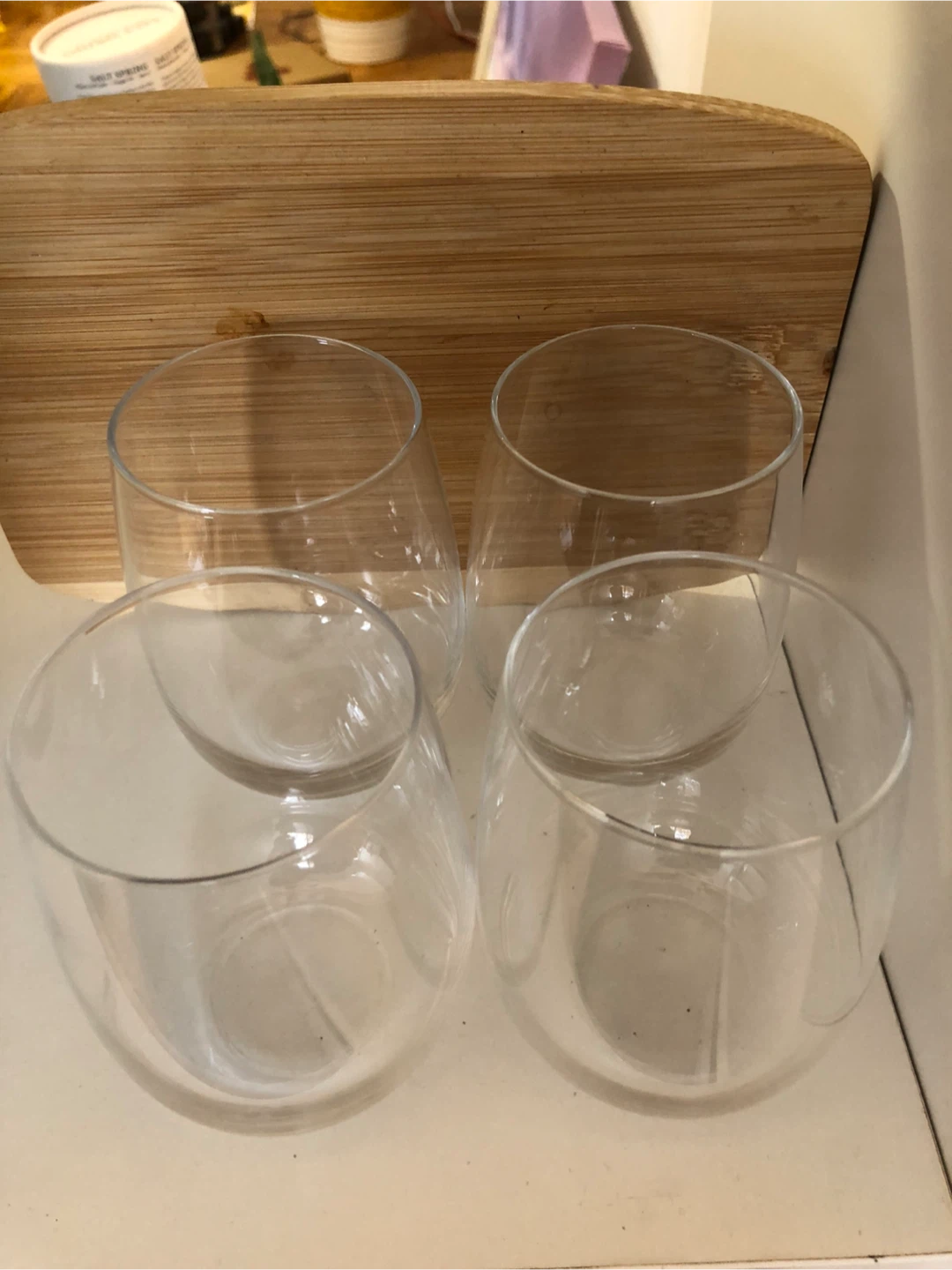 Set of 6 Clear Stemless Wine Glasses - photo 2