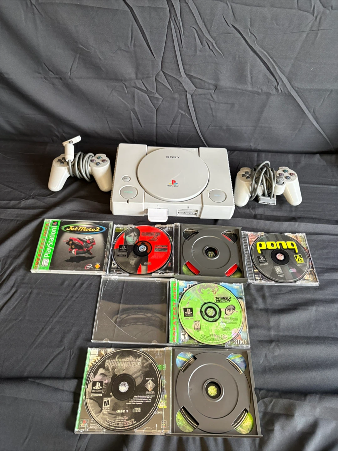 Sony PlayStation 1 Console with Games & Controllers