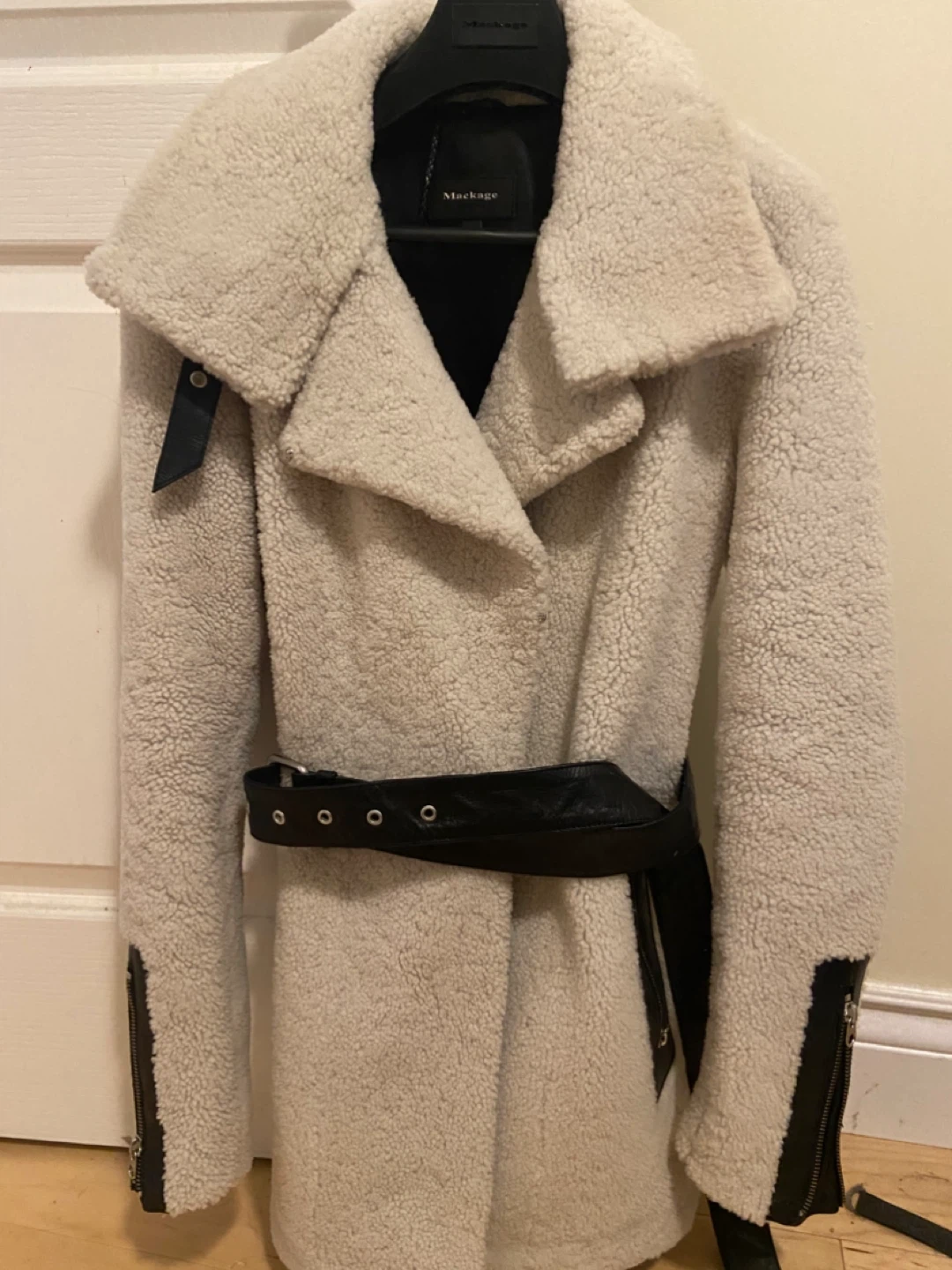 Mackage Teddy Bear Coat Cream