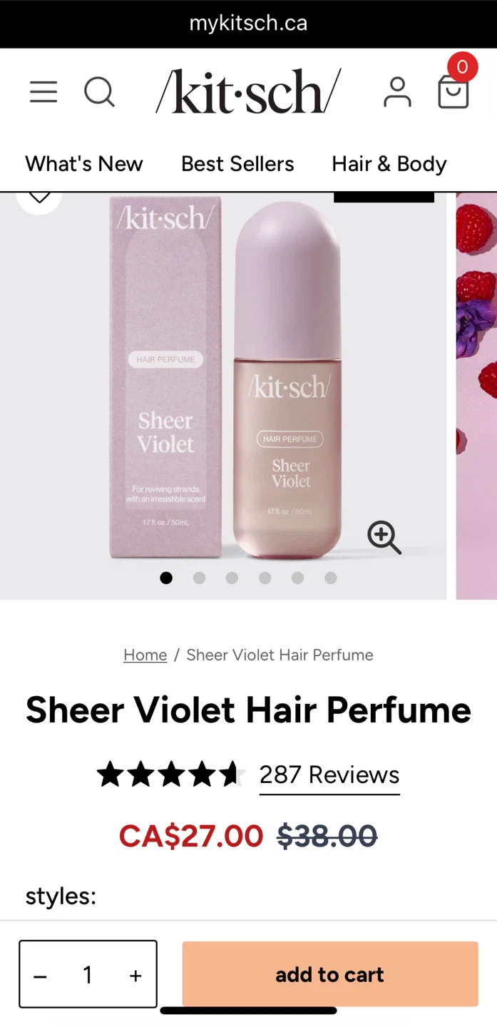 Kitsch Sheer Violet Hair Perfume - photo 2