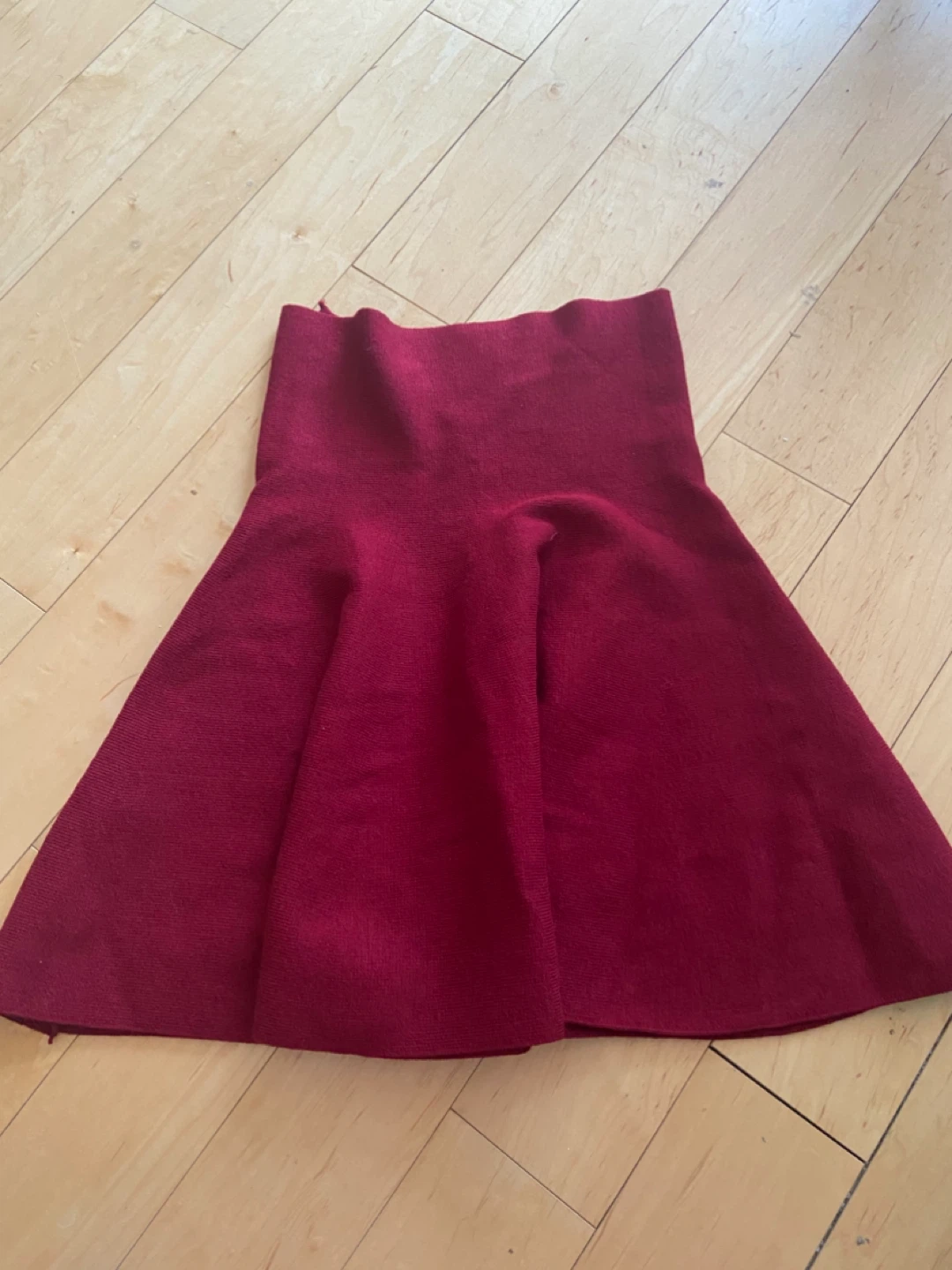 Maroon Pleated Skirt