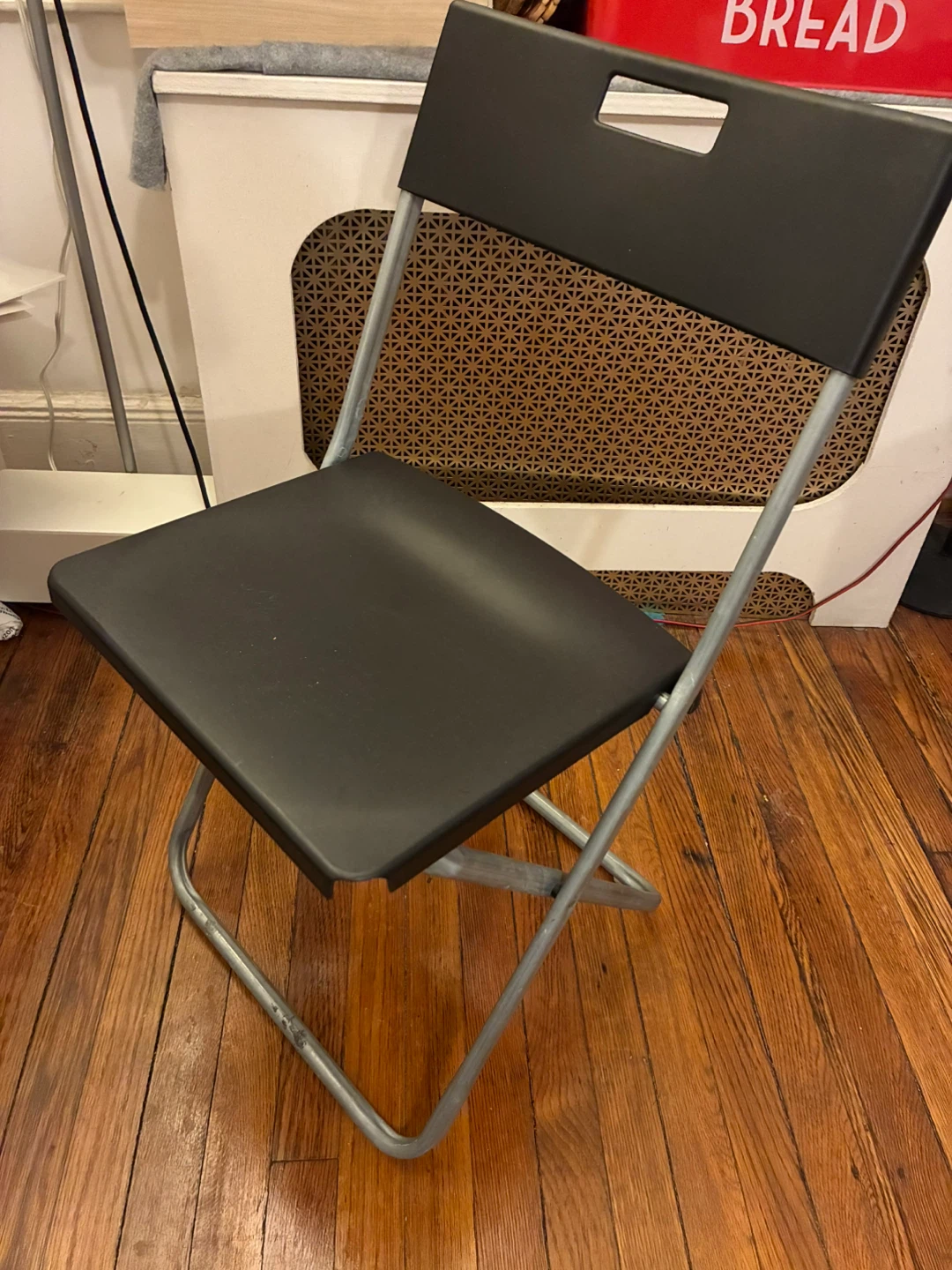 2 Black Folding Chairs