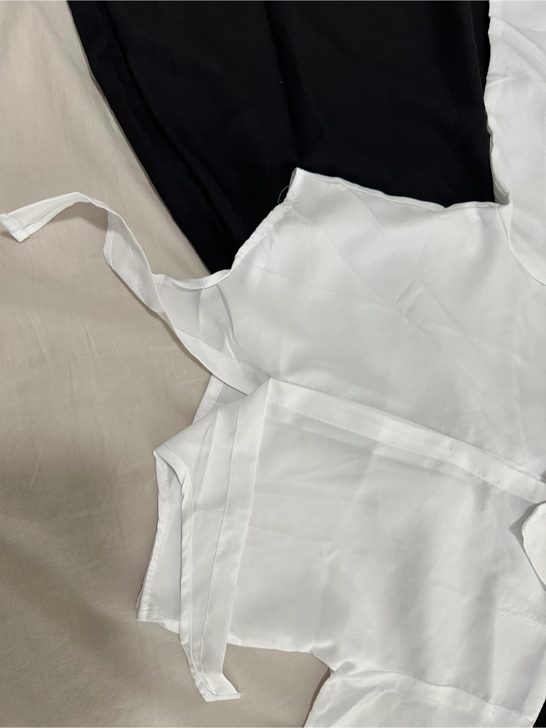 Black Smocked Dress with White Tie-Front Top - photo 4