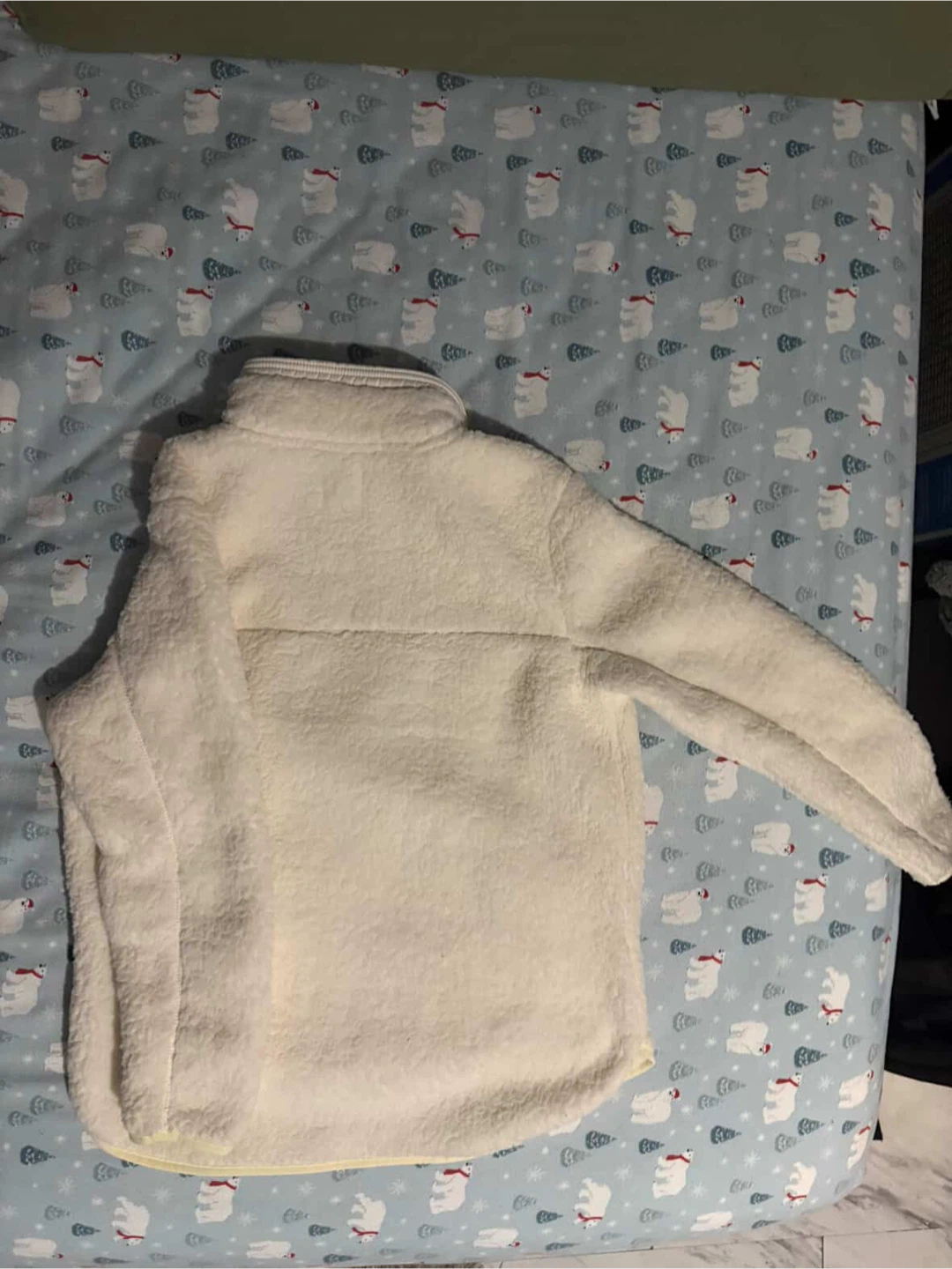 Time and Tru White Sherpa Fleece Quarter Zip Pullover Sweater - photo 2