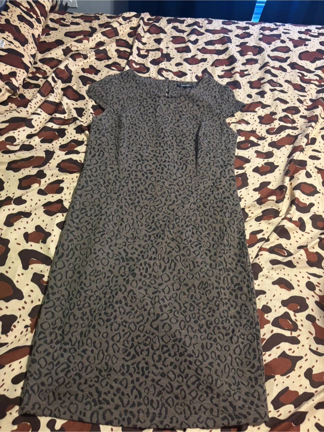 George Leopard Print Short Sleeve Dress Size 10