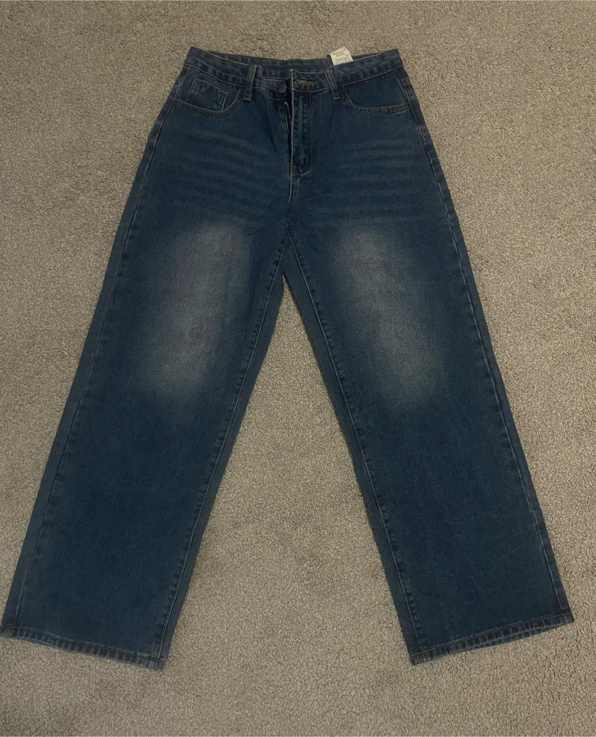 Blue Denim Wide Leg Jeans with Pink Bows