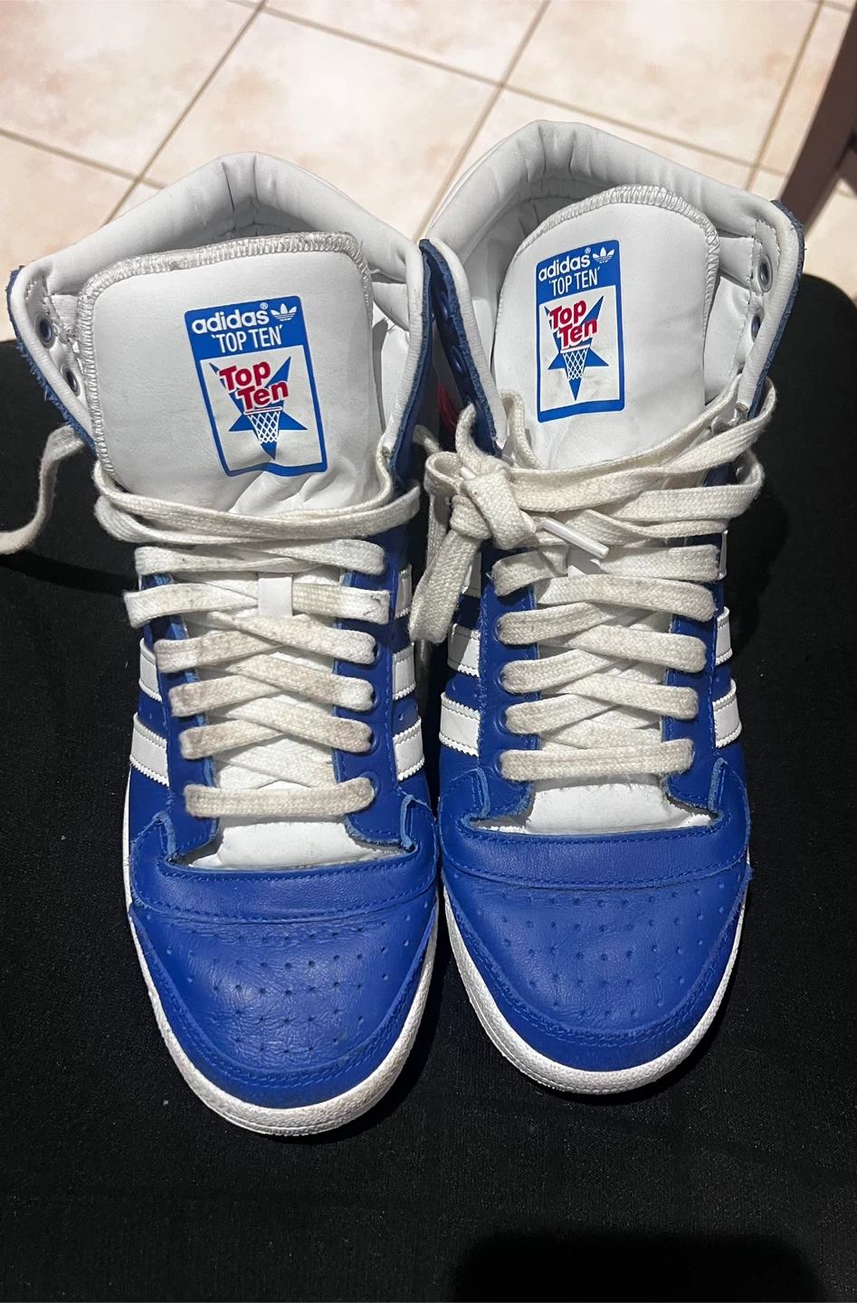 Adidas Top Ten High Top Sneakers Royal Blue White Men's Size 9