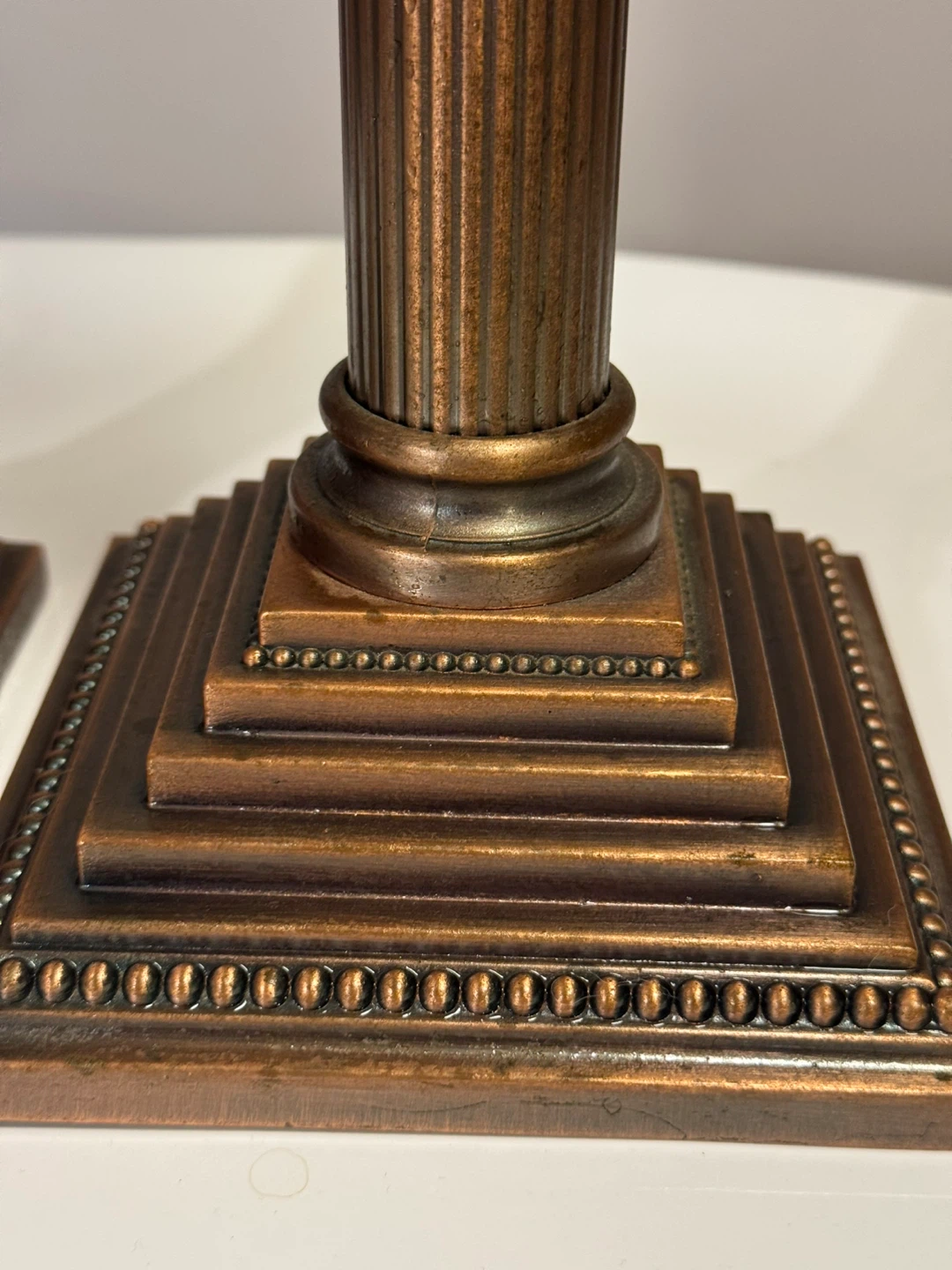 Pair of Decorative Column Candlestick Holders - photo 2