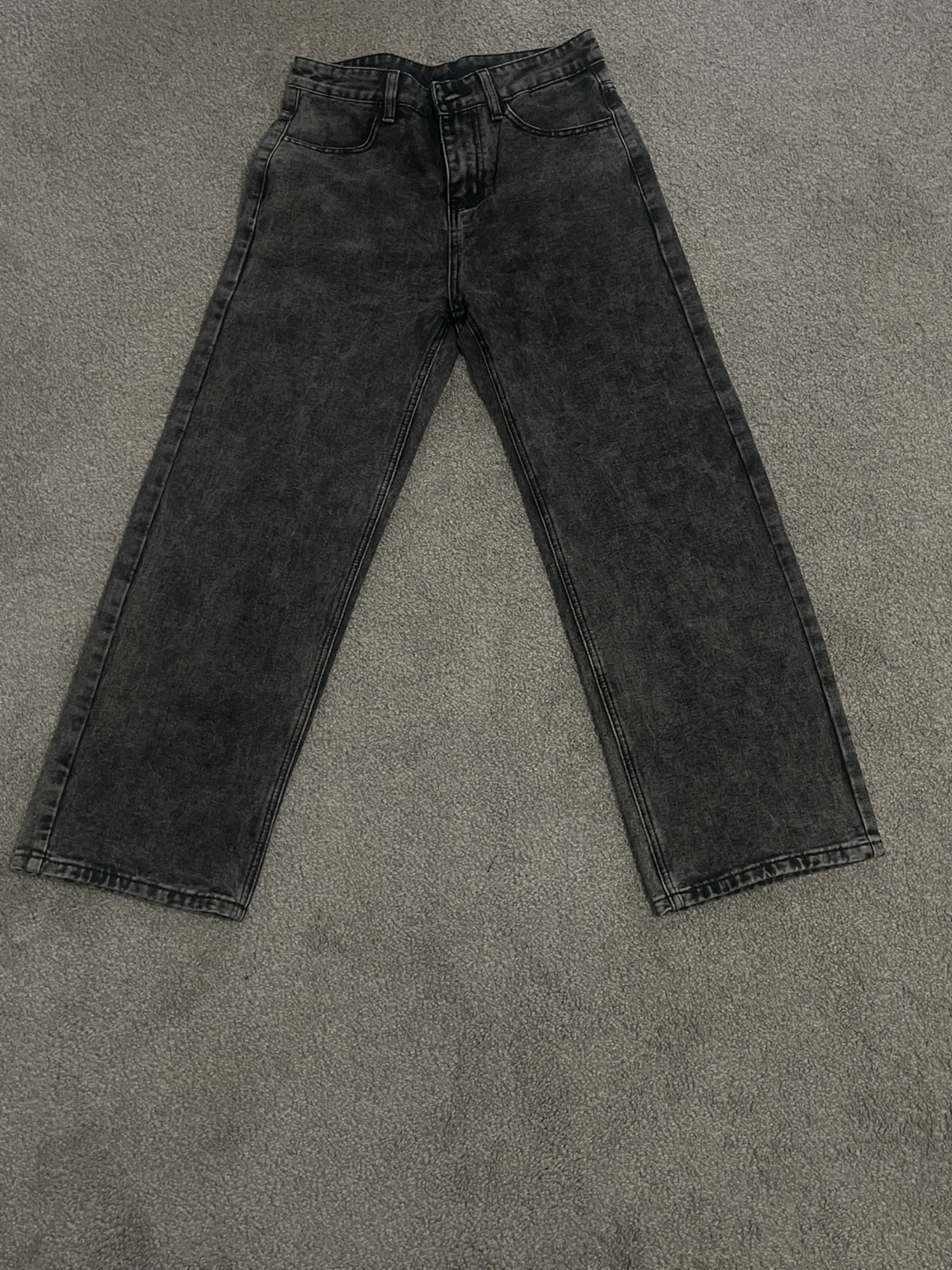 Womens Acid Wash Wide Leg Jeans - Size 8