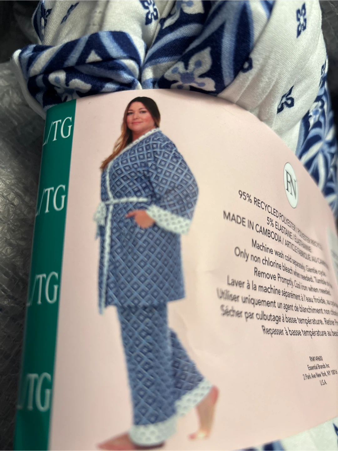 Flora Nikrooz Robe, Tank, and Pant Set XL- Blue/White - photo 3